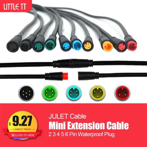 Julet Mini Connector 2 3 4 5 6 Pin Female Male Waterproof Extension Cable For Ebike Light Throttle Ebrake Display