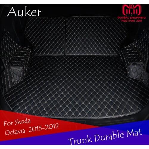 Car Rear Tail Box Carpets For 2015-2019 Skoda Octavia A7 Wagon AA Custom Full Coverage Durable Trunk Mat Cargo Liner