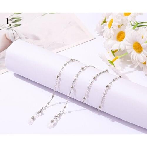 Minimalist Style Silver Bead Chain Eyeglass Chain Lanyard Reading Glasses Chains Women Accessories Sunglasses Hold Straps Cords