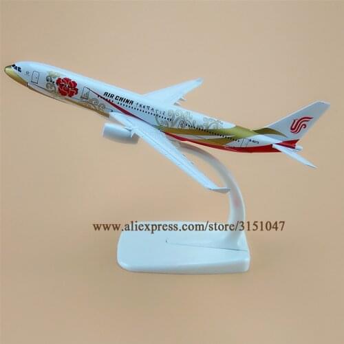16cm Air China Gold Peony Airbus 330 A330 Airlines Painted Plane Model Metal Diecast Model Airplane Aircraft Airways Kids Gift