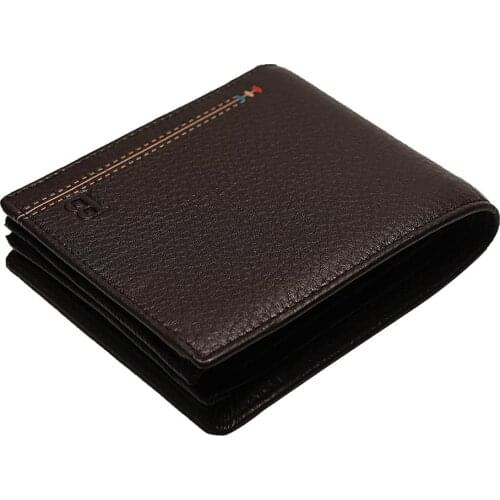 2020 Mens Wallet High Quality Genuine Leather Wallets Male Short Wallet Casual Coin Purse Money Clip Photo Holder Card Holders