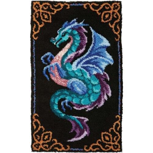 Latch Hook Kits for Adults and Kids Latch Tapestry Kit Hook Kit with Printed Dragon Pattern Relaxing and Fun Hobby Kit