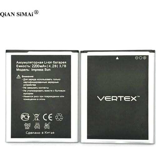 New High Quality Impress Sun 2200mAh battery For Vertex Impress Sun phone