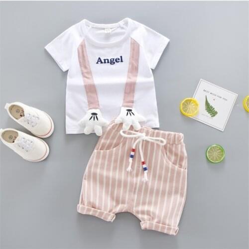 Toddler Boys Girls Clothes Children Clothing Summer Clothing Top+Pant 2Pcs Cute Kids Casual Boys Sport Suits Outfit 1-2-3-4Y