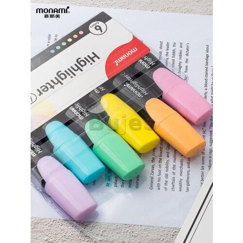 Original Korea monami highlighter 604 bright and soft color fluorescent pencil case group learning circle key color marker pen