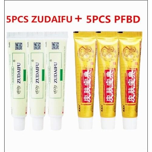 5pcs ZUDAIFU Original Psoriasis Dermatitis Eczema Pruritus Skin Problems Cream+5pcs yandaifu cream skin care without retail box