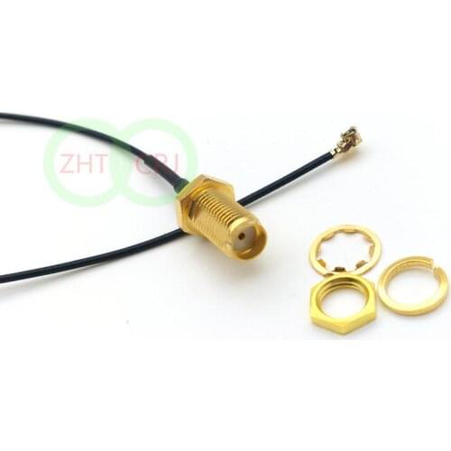 100pcs SMA female nut bulkhead to IPX U.FL female 1.13 cable pigtail adapter