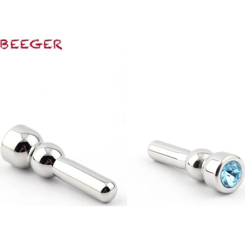 BEEGER Jewel Penis Plug Surgical Stainless Steel Unisex Urethral Plug