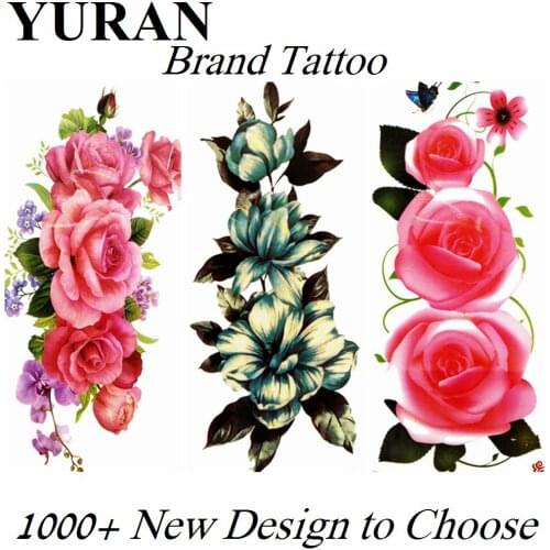 Sexy Lily Sweatpea Big Flower Temporary Tattoos Fake Stickers For Women Body Art Girl Tattoo Waist Waterproof Large Tatoos Decal