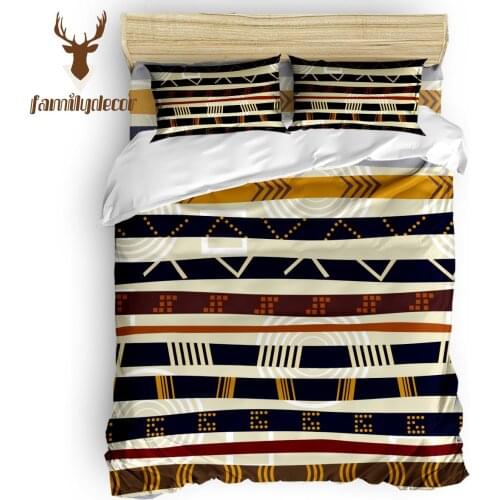 Family Decor Tribal Patterns Of Retro-Ancient Ethnic Groups 4 Pcs Comforter Cover Set St. Valentines Day Quilt Cover Bedding