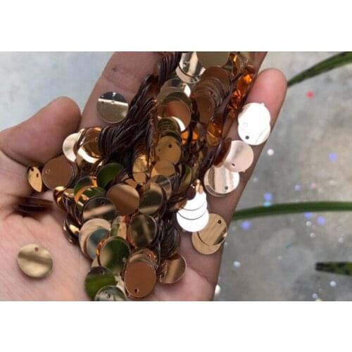 Sewing supplies 20mm Round Side Hole Champagne Gold Sequins Handmade Sequins of DIY Material for Garment Accessories