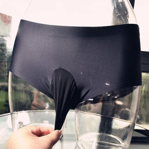 Fad Man U Convex Ultra-Thin Traceless Briefs Soft Panties Ultra-Thin Breathable Transparent Lace Underwear Stretch Bikini Briefs