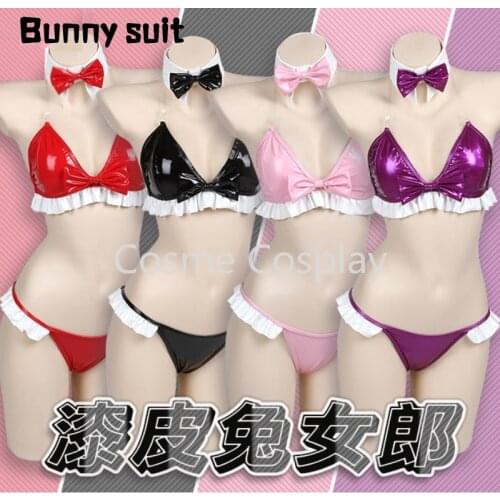Cos Bunny Cosplay Costume Leather Leotard Elastic Bunny Girl Clothing Set Hot Anime Cosplay Rabbit Seprated Paint Cute Uniform