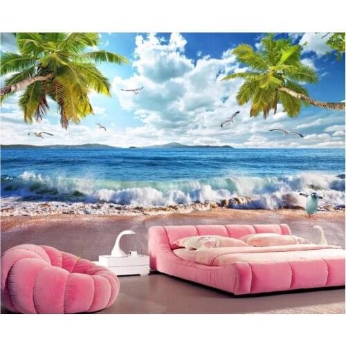 Custom photo 3d wallpaper Beach Spray Hawaii Seascape Scenery living room home improvement 3d wall murals wallpaper for wall 3 d