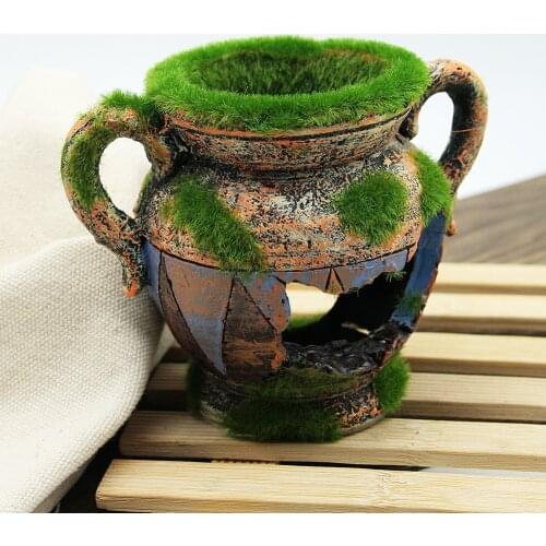 Aquarium Fish Tank Polyresin House Vase Aquarium Decoration for Fish Shrimp Tank Landscape Display Objects Pet Supplies