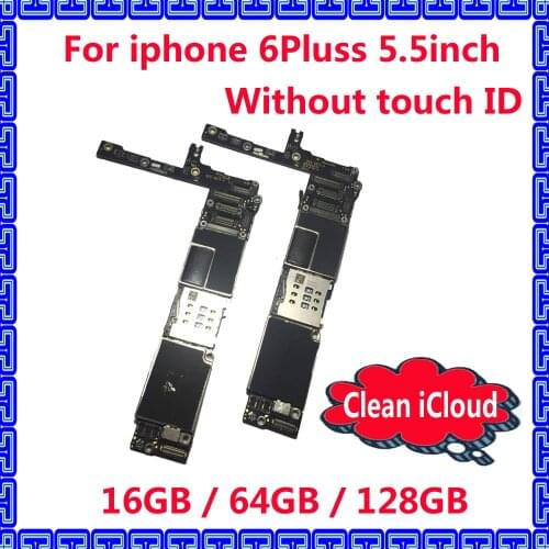 Free iCloud IOS system logic board without touch ID for iphone 6Plus,100% original 16GB 64GB 128GB motherboard for iphone 6 Plus