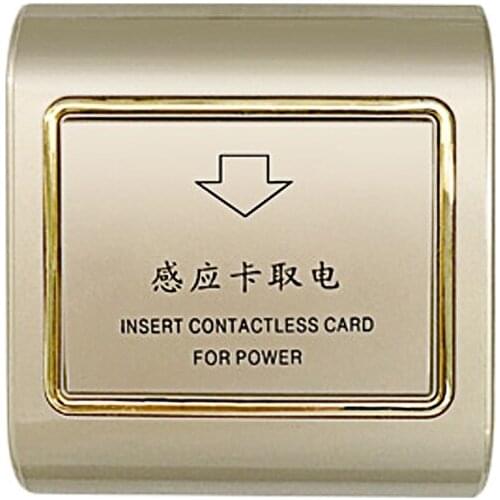 Factory Price 125KHz Hotel Card Key Switch Electric Wall Insert Key Switch With T5577/EM4305 Card Gold With Gold Side