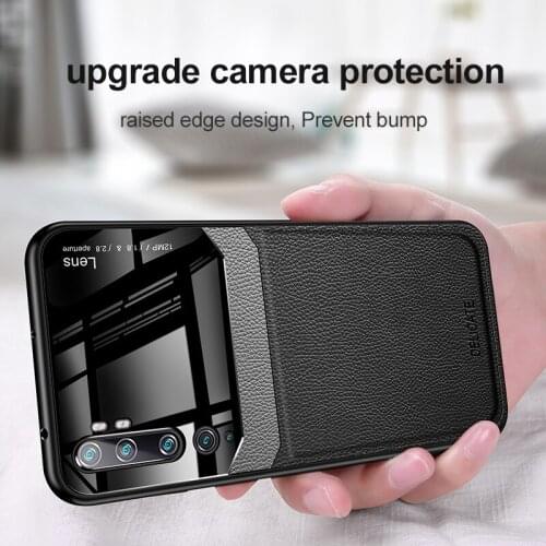 Case For Xiaomi Mi Note 10 Pro Silicone Shockproof Bumper PU Leather Plexiglass Back Cover For Xiomi Note 10 Note10 Phone Case