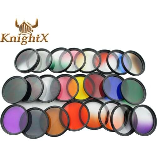 KnightX Color Lens graduated uv Filter Red ND For Canon nikon d3200 d3300 d5500 d5300 1200D 750D 700D Camera 52MM 58MM 52 58 mm