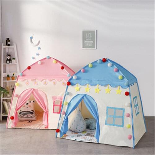 Kids Tent House for Child with Led lights Princess Castle Winter Tents Camping Barraca Gift Toys For Girls Baby Toddler Room