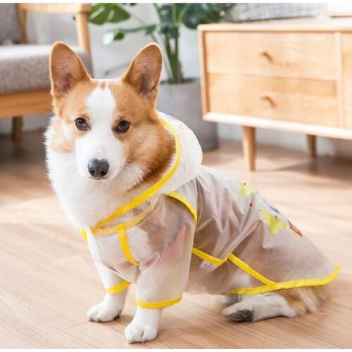 Pet Dog Raincoat Corgi Clothing Pet Rain Jacket Pembroke Welsh Corgi Hooded Clothes Coat Dog Welsh Corgi Waterproof Clothing