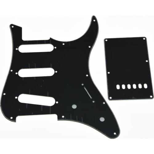 KAISH Black 3 Ply Guitar SSS Pickguard w/ Back Plate Screws for Yamaha PACIFICA