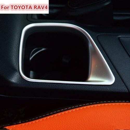 The new For Toyota RAV4 2016 ABS Matte Chromium Inner Water Cup Holder Cover Frame Cup Placement For Left-Hand Driving