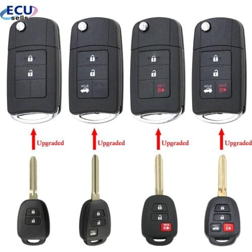 Modified Flip Key Shell for Toyota Prius C Corolla Yaris Avensis Toy 43 Replace Case 2 /2+1 /3 /4 Button Cover Fob