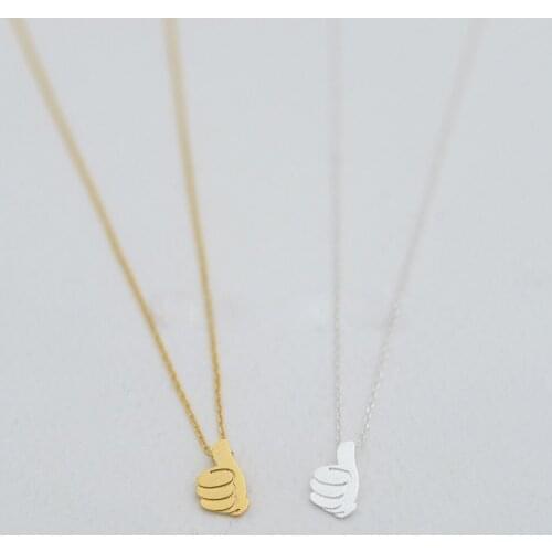 Fashion thumb pendant necklace Thumbs-up praise good necklaces Praise others gesture pendant necklaces for women
