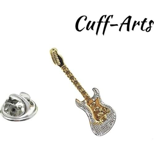 Cuffarts Trendy Brass Brooches Accessories Electric Guitar Lapel Pin Shirt Suit Collar Jewelry Brooches Gift For Men P10132