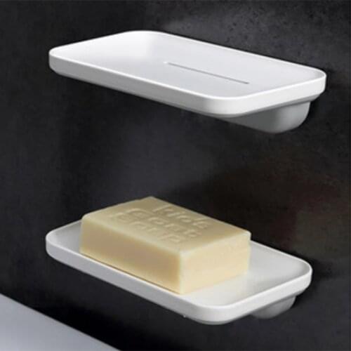 Soap Box Bathroom Tools Accessories Soap Dish Suction Cup Storage Rack Box Vertical Cup Holder Soap Holder Firm Punch-Free