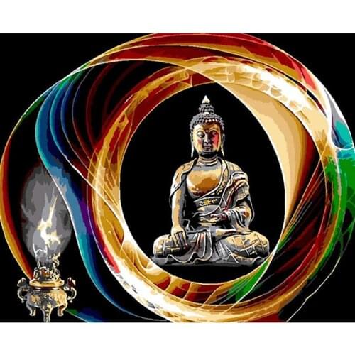Colorful Smoke Buddha Figure Painting By Numbers Hand Painted Oil Painting Adult Child Picture Colouring Home Decor Unique Gift