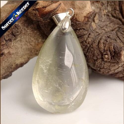 Real Natural Reiki Minerals Healing Green Phantom Quartz Crystal Necklace Pendant Birthday Party Gift for Jewelry Making TS334
