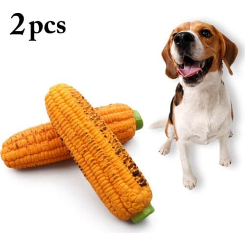 NEW 2PCS Dog Chew Toy Creative Maize Shape Anti-Bite Dog Sound Toy Dog Teething Toy Dog Funny Toy Interactive Toys for Pet puppy
