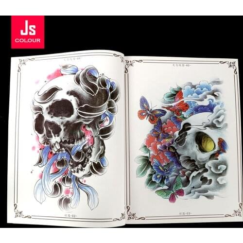New Tattoo Book Supplies Stencil Manuscript Line Patterns Ghost Skull Hero God Old Traditional Character PMU Tattoo Accessories