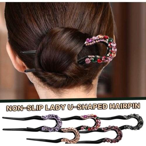 New Women Hair Rhinestone Hair Headwear Fashion Magic Bending Clip Accessories Stick Plastic Hairpin Clips Pin Headwear Female