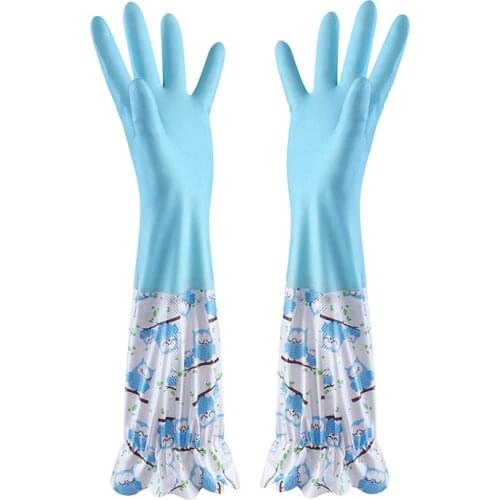 Kitchen washing clothes rubber gloves winter plus velvet thick warm housework gloves dishwashing gloves C19