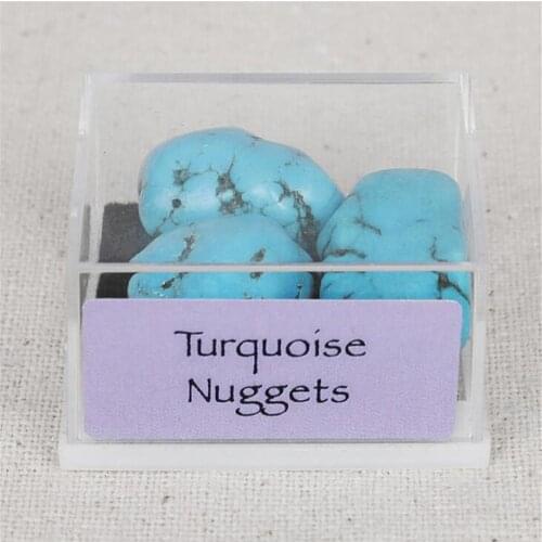 Wholesale 12boxes/Lot Museum Natural Crystal 10g15g Blue Turquoisess Ore Mineral Scattered Raw Stone Science Teaching Materials