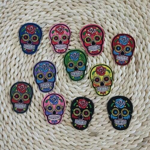 Iron-on embroidery flower skull animal cartoon patches for clothing CA-17
