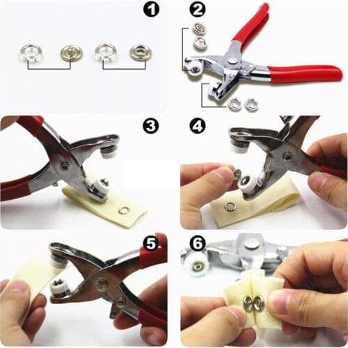 Grommet Button Eyelet Setting Cloth Shoe Bag Plier Leather Belt Canvas Household Pincer Setter Rivet Snap fastener Hand Tool Car