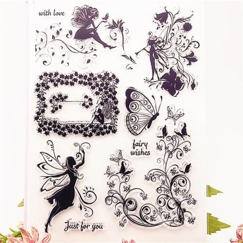 Hot selling butterfly fairy transparent clear stamp / silicone seal roller stamp DIY scrapbook album / card production