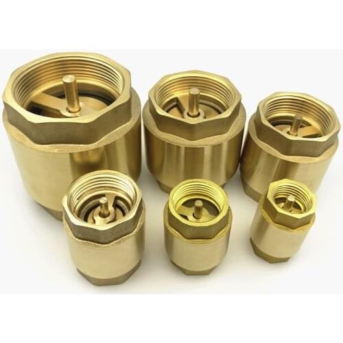 1pc DN32/DN40/DN50 NPT Brass Female Thread In-Line Spring Check Valve 40mm Diameter 200WOG For Water Control