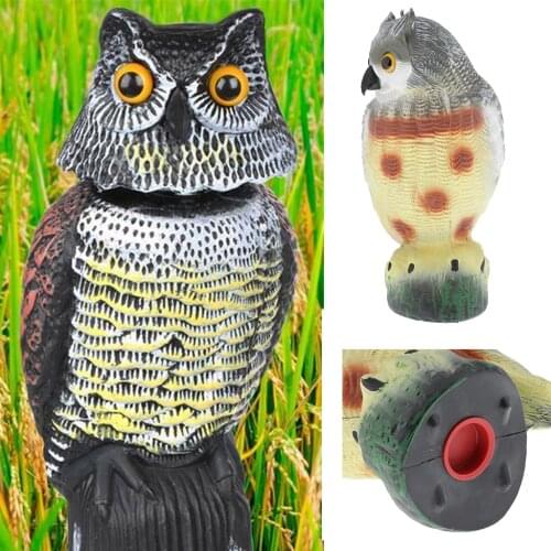 Realistic Owl Decoy Statue Weed Pest Bird Control Fake Decoys Outdoor Hunting Garden Yards Scarer Scarecrow