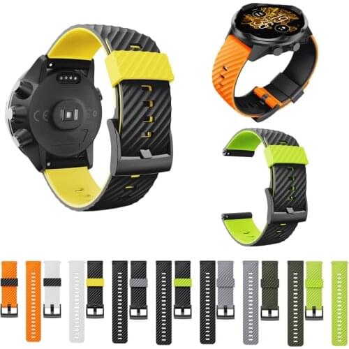 24mm Silicone Rubber Watch Strap For Suunto- 7/ 9 / Baro Watch Band HR Bracelet D5 Watch