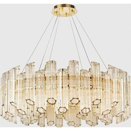 Luxury Post Modern Lustre Led Pendant Light G9 Plum Glass Tube Pendant Lighting Living Room Hang Lamp Dining Room Suspend Lamp