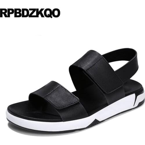Breathable Waterproof 2021 Black Open Toe Water Beach Designer Shoes Men High Quality Leather Fashion Outdoor Sandals Summer