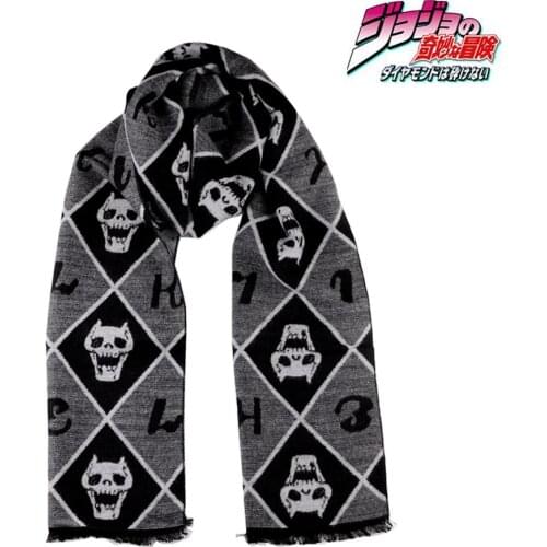 Anime JoJos Bizarre Adventure Scarf Kira Yoshikage Cotton Skull Scarf Halloween Cosplay Costumes Accessories Man Woman Gifts