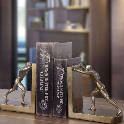 Nordic ins creative study room living room wine cabinet decoration sports people bookends books rely on home office supplies
