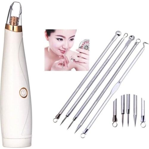 Three-In-One Acne Artifact Efficient Removing Skin Blackhead Portable Electric Blackhead Acne Beauty Massager + Acne Tools