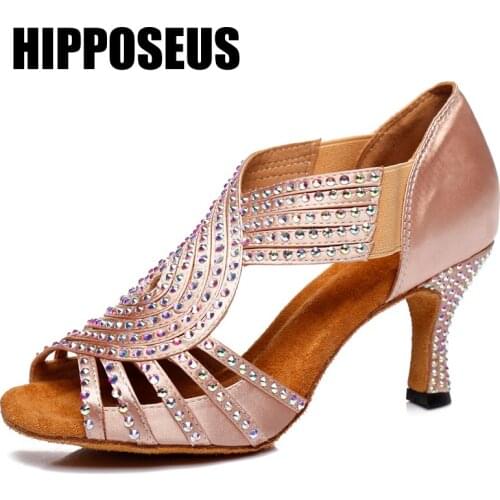 Women Ballroom Dance Shoes Girls Modern Salsa Latin Ladies Tango Dance Shoes High Heels Soft Bottom Dancing Shoes Professional